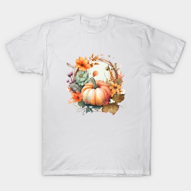 Fall Pumpkin T-Shirt by Mixtgifts